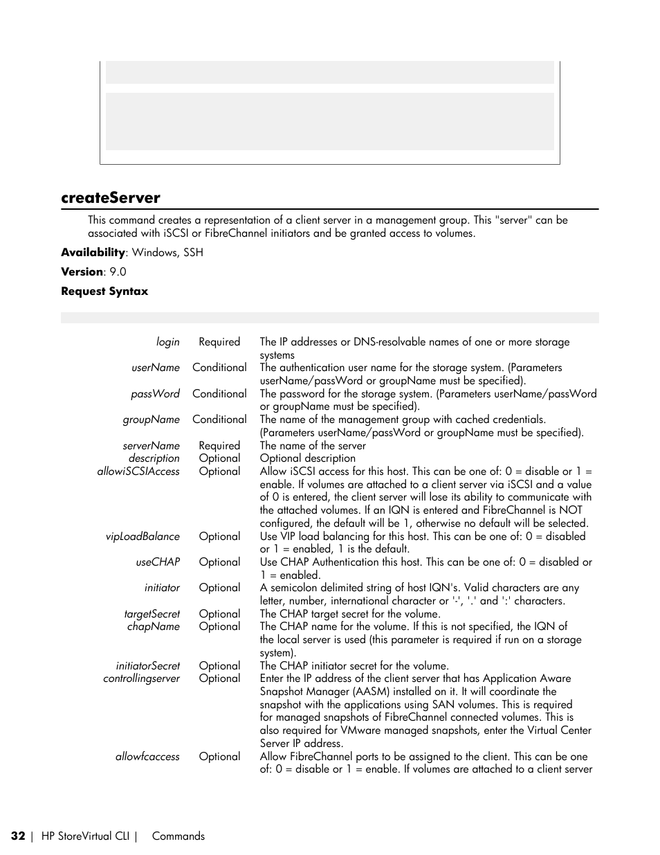 Createserver | HP LeftHand P4000 SAN Solutions User Manual | Page 32 / 102