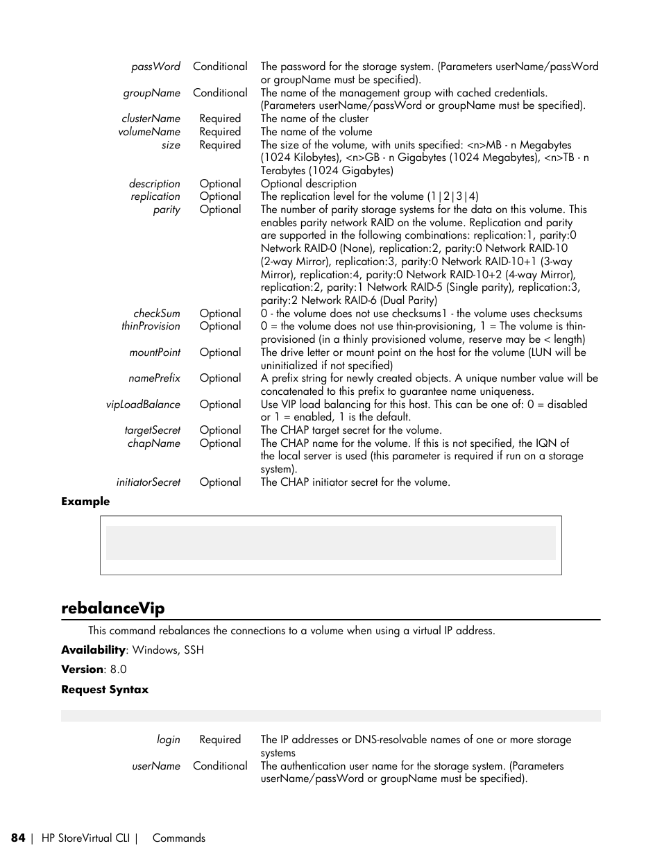 Rebalancevip | HP LeftHand P4000 SAN Solutions User Manual | Page 84 / 102