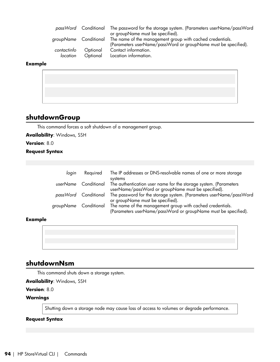 Shutdowngroup, Shutdownnsm | HP LeftHand P4000 SAN Solutions User Manual | Page 94 / 102