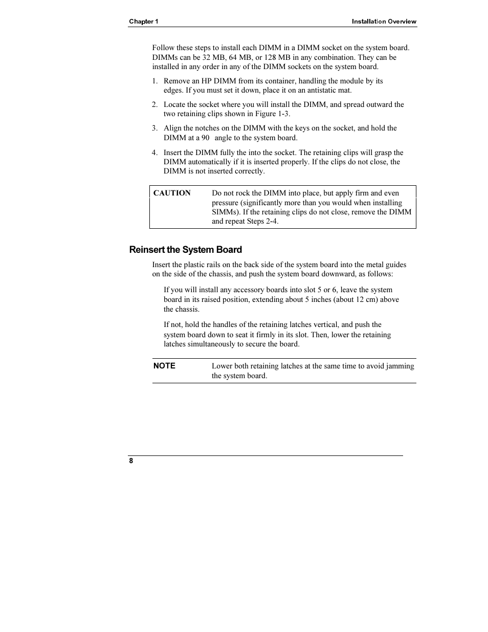 Reinsert the system board | HP Netserver L Server series User Manual | Page 14 / 112