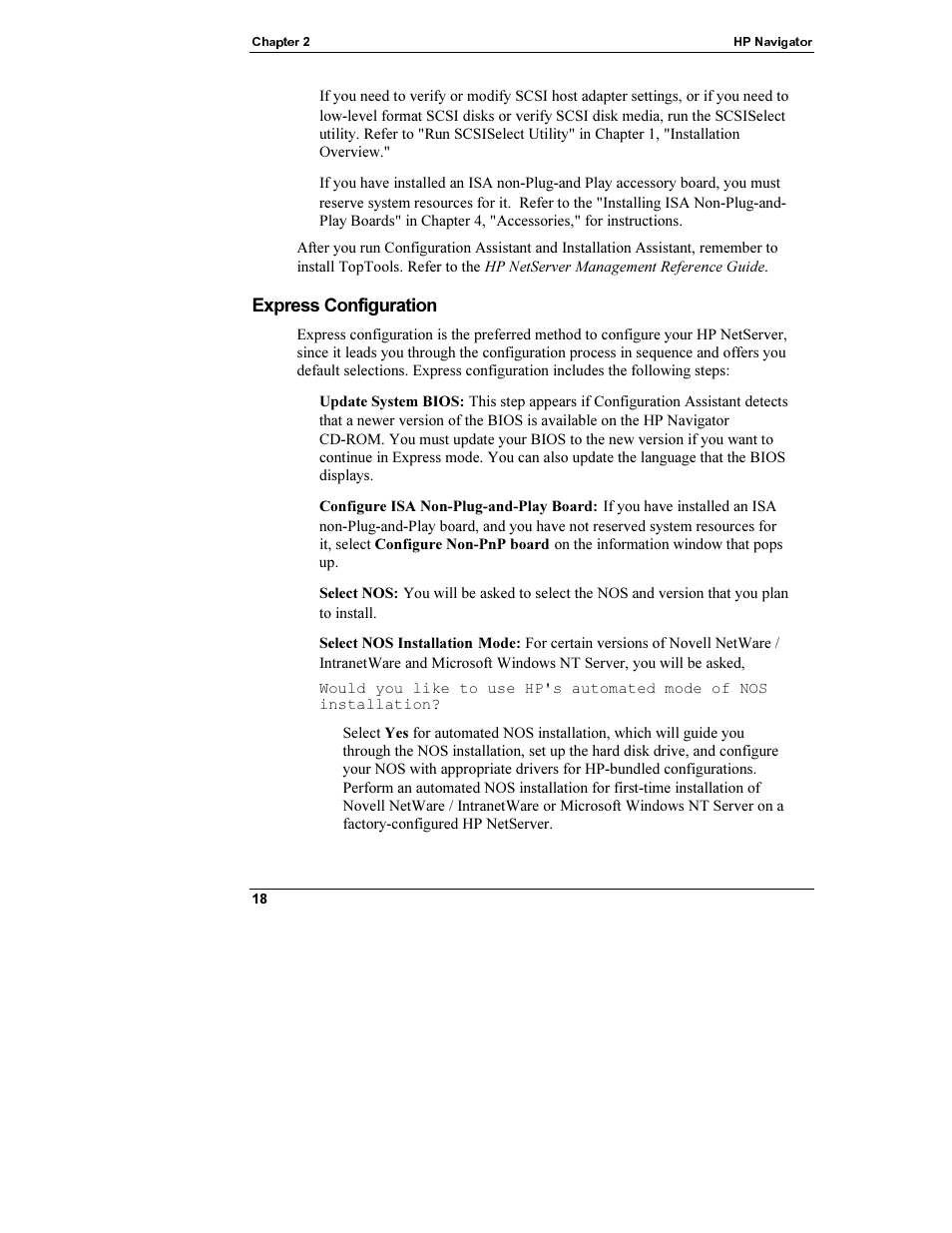 Express configuration | HP Netserver L Server series User Manual | Page 24 / 112