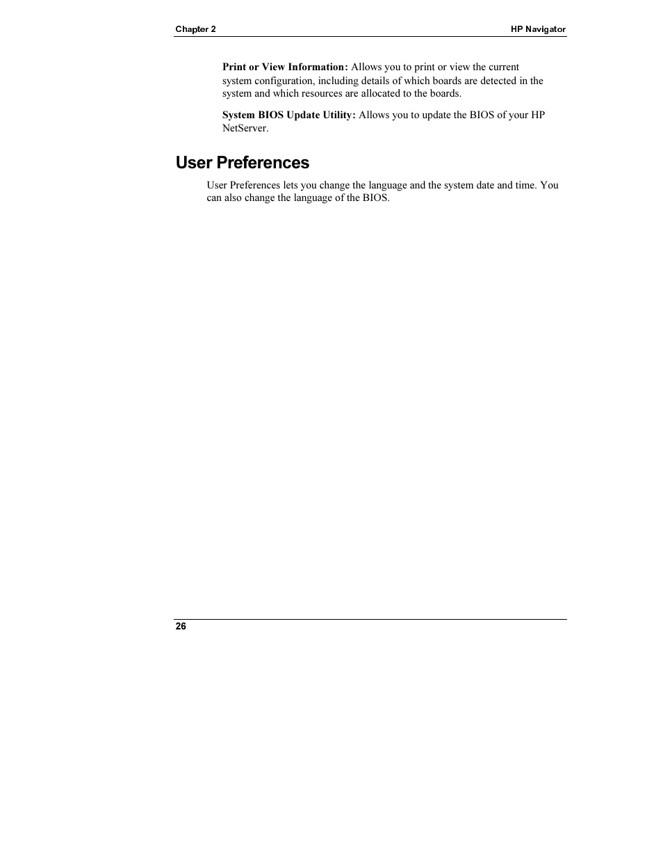 User preferences | HP Netserver L Server series User Manual | Page 32 / 112