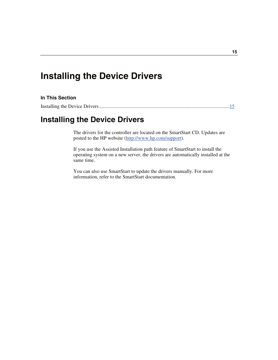 Installing the device drivers | HP Smart Array 6i Controller and 128MB BBWC User Manual | Page 15 / 56
