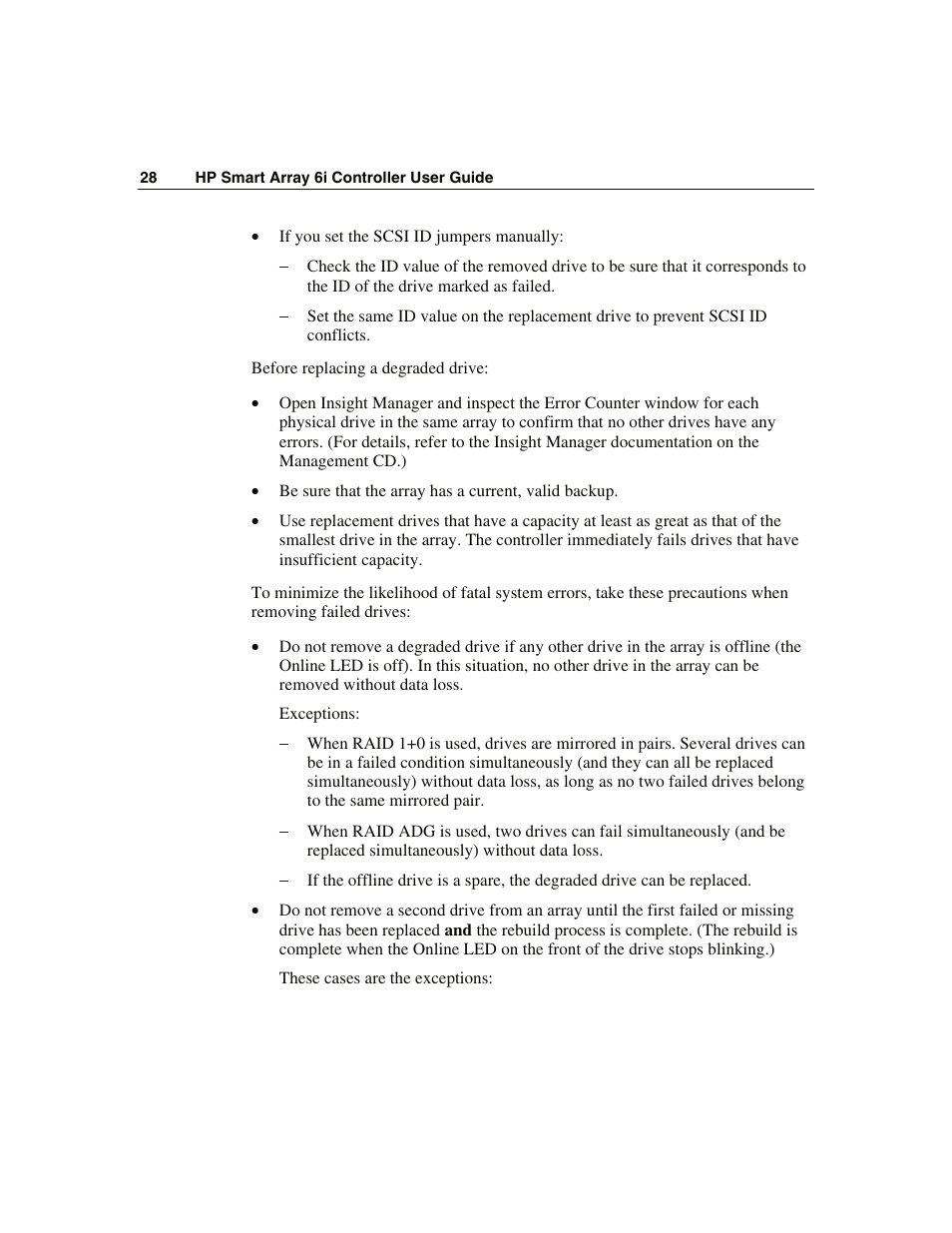 HP Smart Array 6i Controller and 128MB BBWC User Manual | Page 28 / 56
