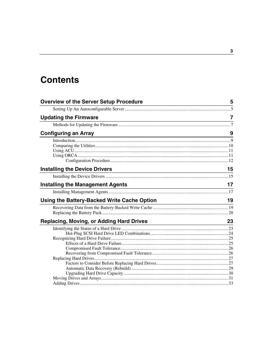 HP Smart Array 6i Controller and 128MB BBWC User Manual | Page 3 / 56
