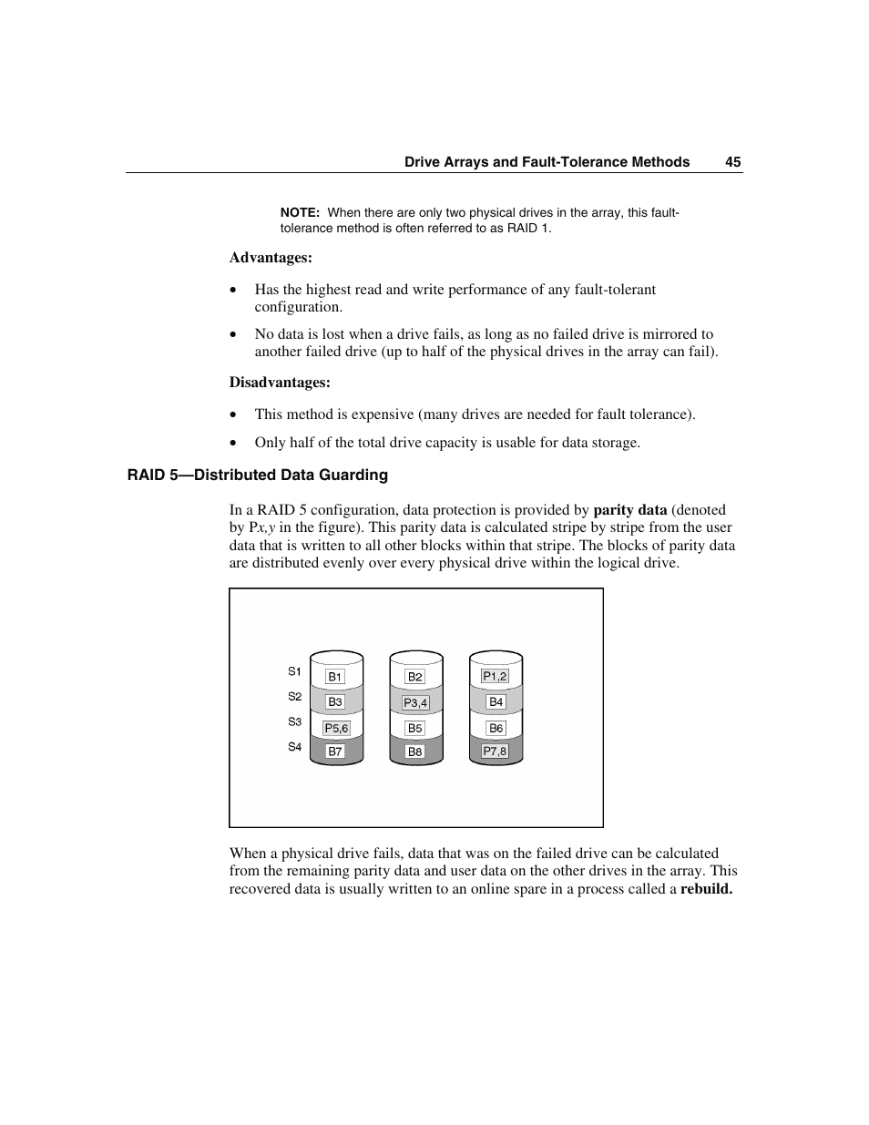 Raid 5—distributed data guarding | HP Smart Array 6i Controller and 128MB BBWC User Manual | Page 45 / 56