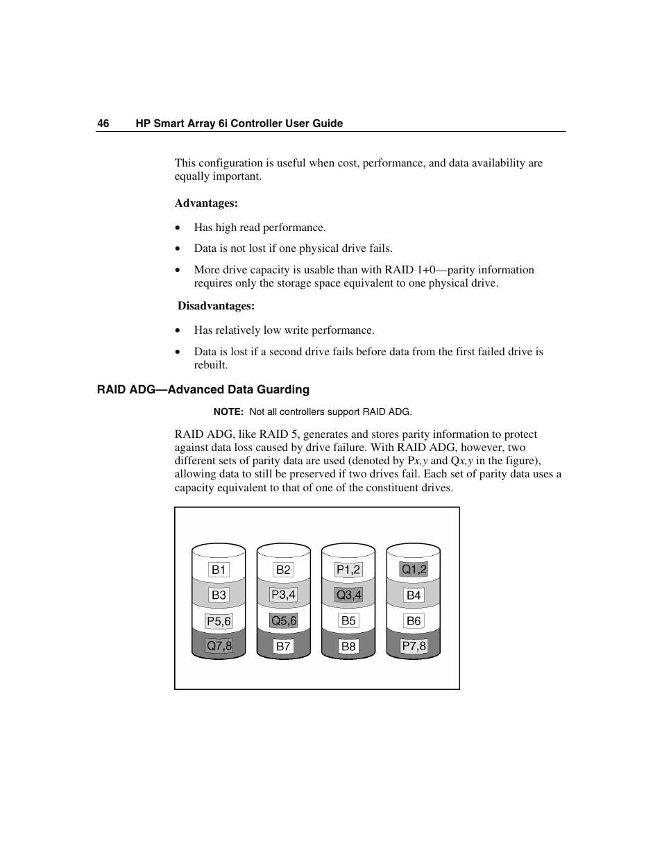 Raid adg—advanced data guarding | HP Smart Array 6i Controller and 128MB BBWC User Manual | Page 46 / 56