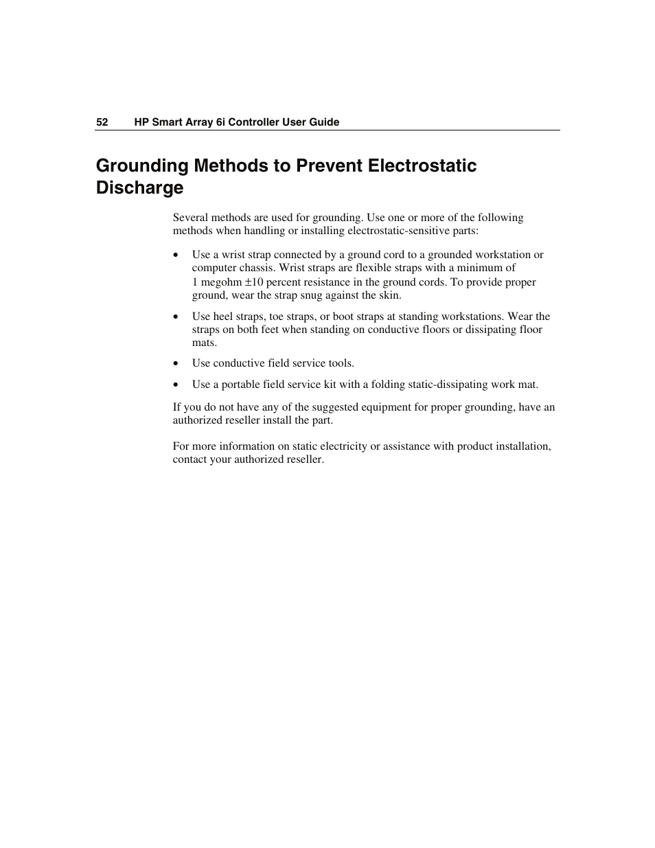 HP Smart Array 6i Controller and 128MB BBWC User Manual | Page 52 / 56