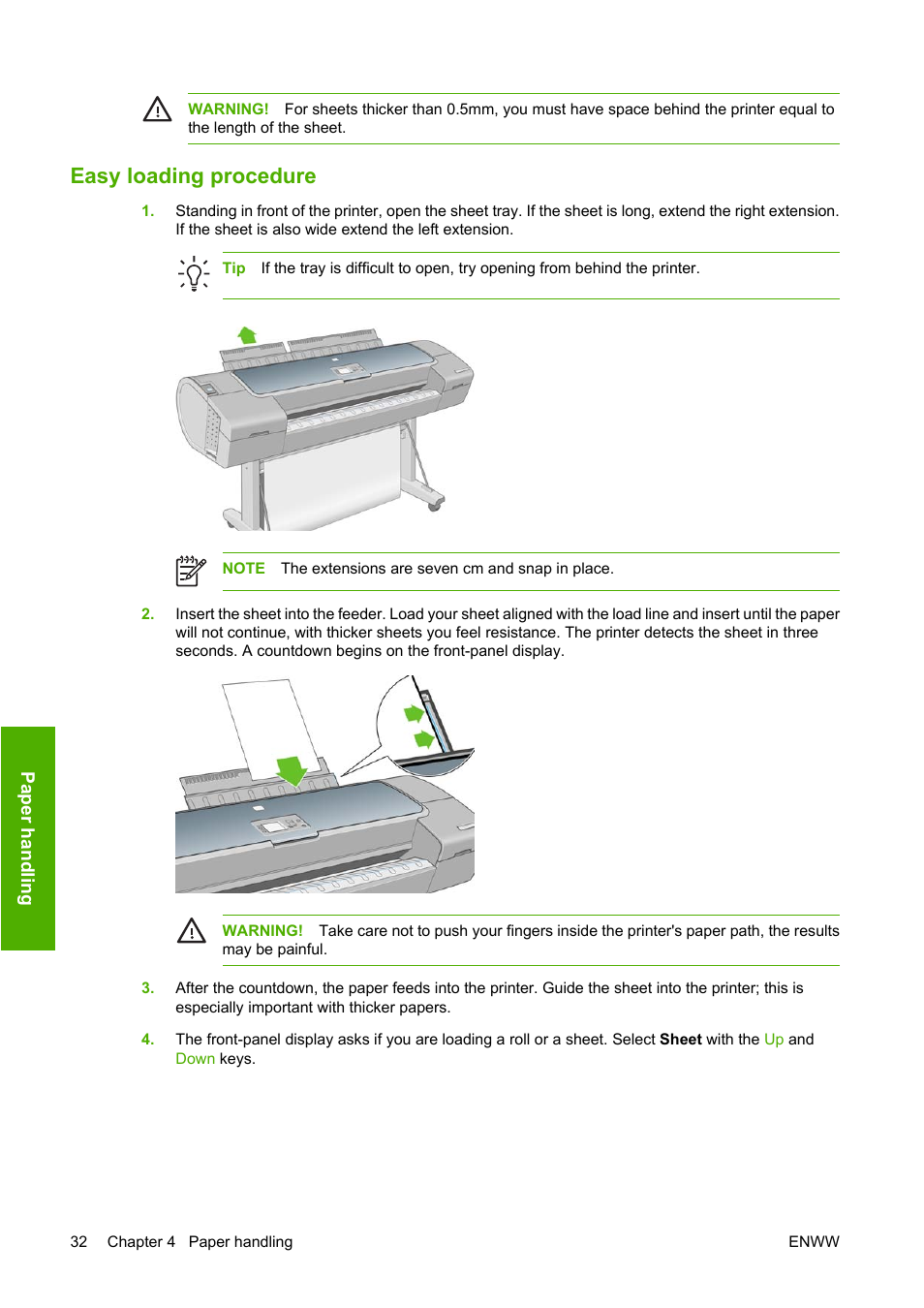 Easy loading procedure | HP Designjet Z2100 Photo Printer series User Manual | Page 42 / 182