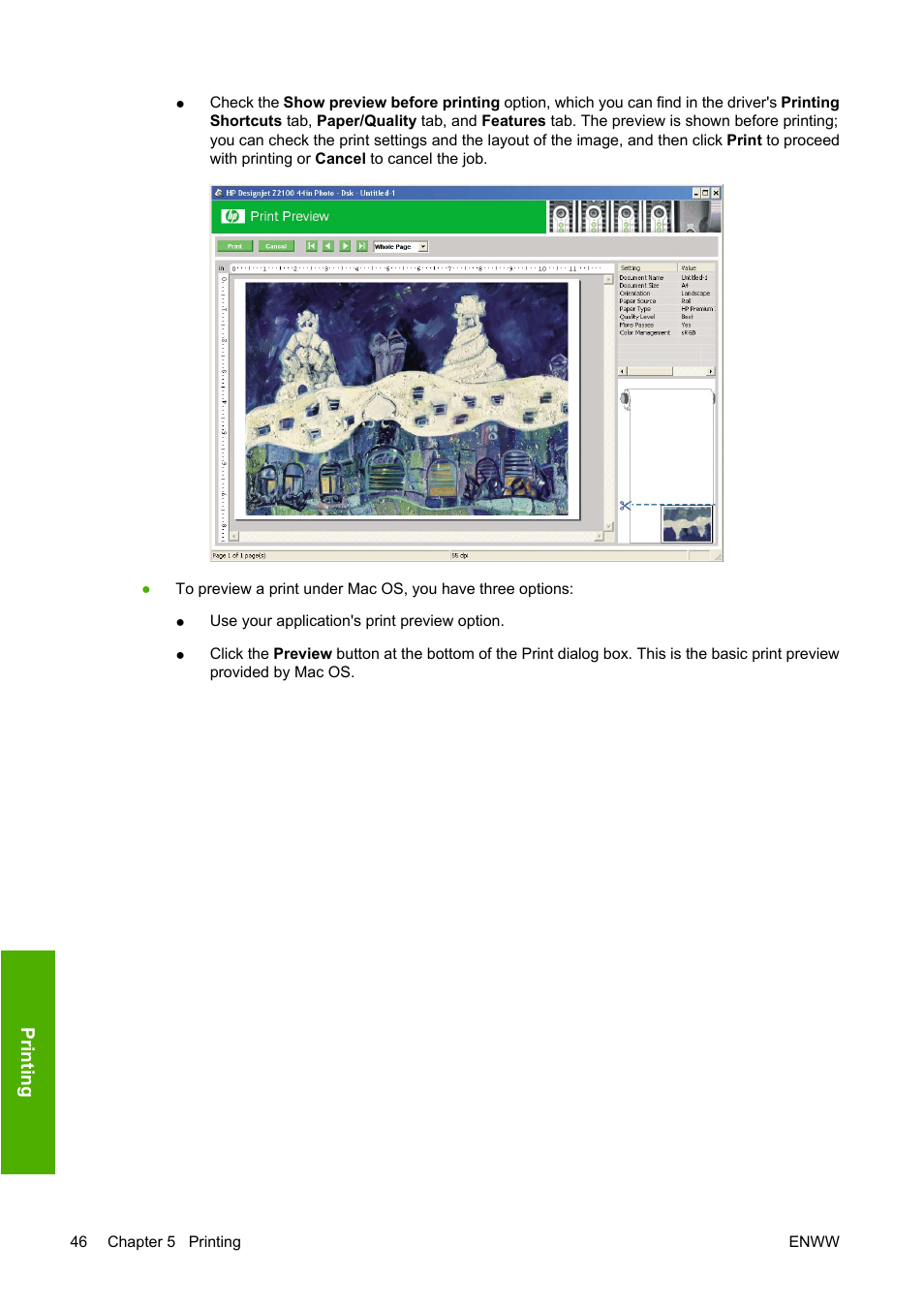 HP Designjet Z2100 Photo Printer series User Manual | Page 56 / 182