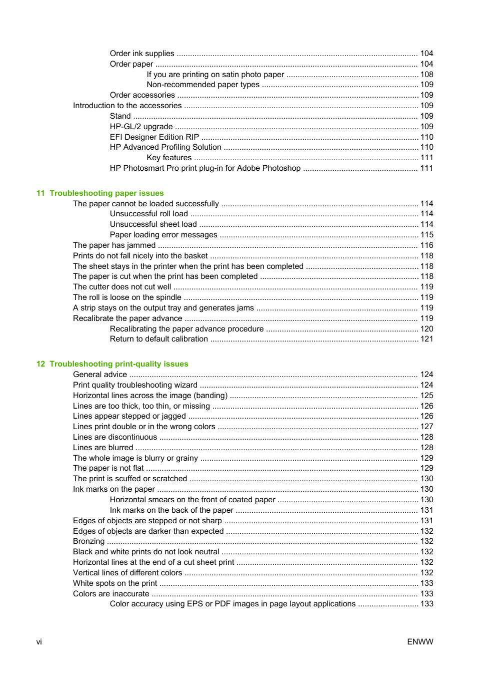 HP Designjet Z2100 Photo Printer series User Manual | Page 8 / 182