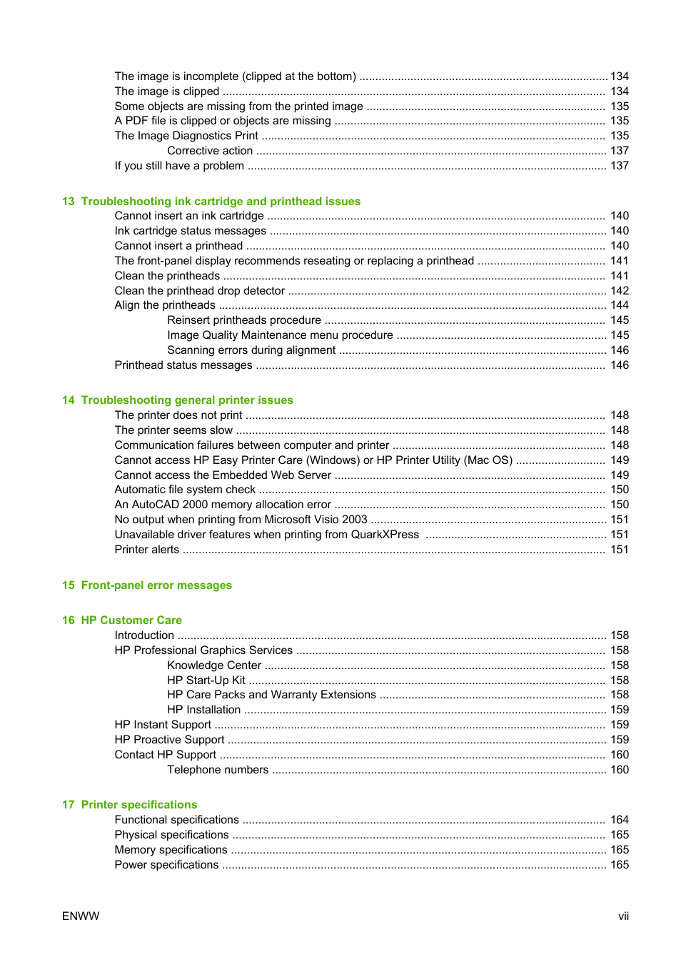 HP Designjet Z2100 Photo Printer series User Manual | Page 9 / 182