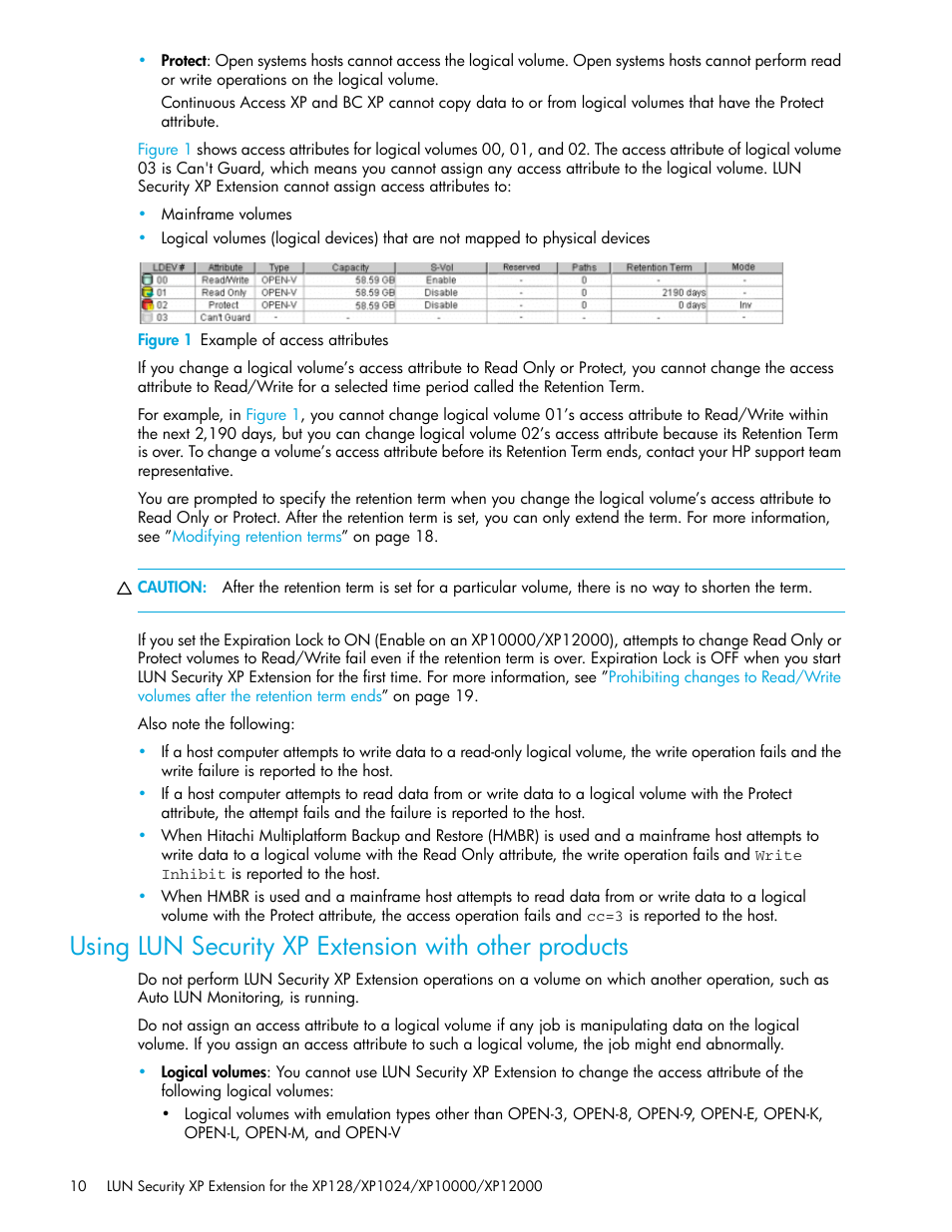 Figure 1 example of access attributes, 1 example of access attributes | HP StorageWorks XP Remote Web Console Software User Manual | Page 10 / 28