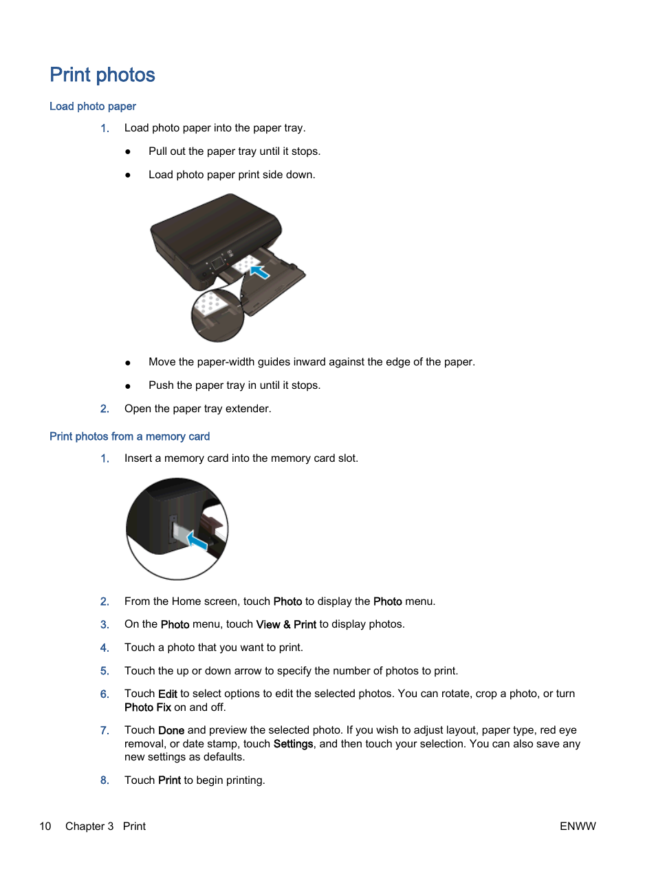 Print photos | HP ENVY 5530 e-All-in-One Printer User Manual | Page 14 / 108