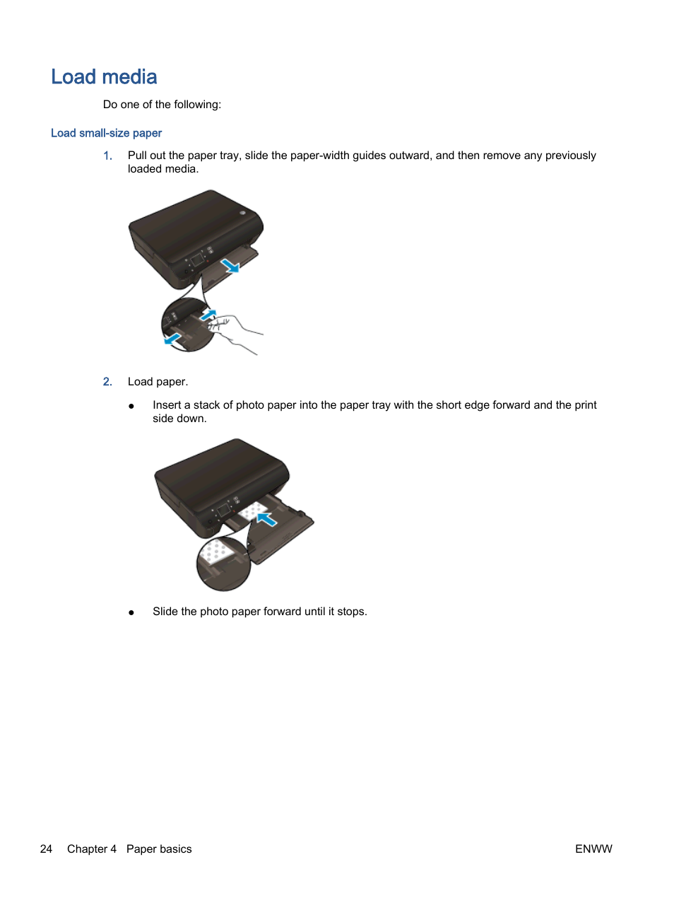 Load media | HP ENVY 5530 e-All-in-One Printer User Manual | Page 28 / 108