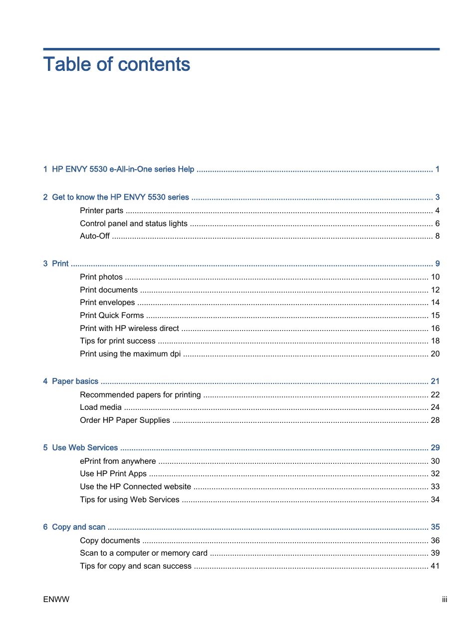 HP ENVY 5530 e-All-in-One Printer User Manual | Page 3 / 108