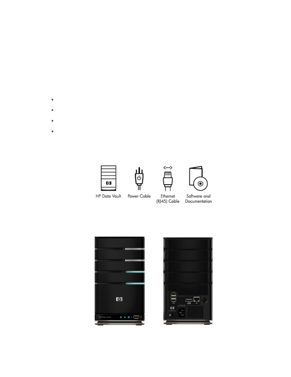 Chapter 2. set up and installation, What's in the box, The server at a glance | Chapter 2, Set up and installation | HP X500 Data Vault User Manual | Page 9 / 331