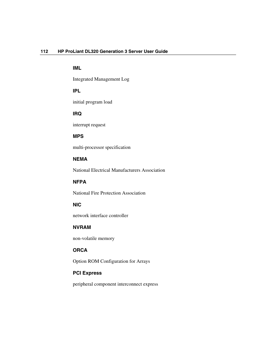 HP ProLiant DL320 G3 Server User Manual | Page 112 / 119