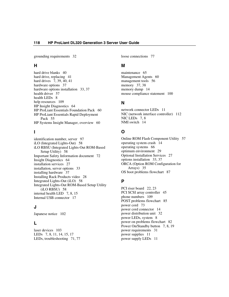 HP ProLiant DL320 G3 Server User Manual | Page 118 / 119