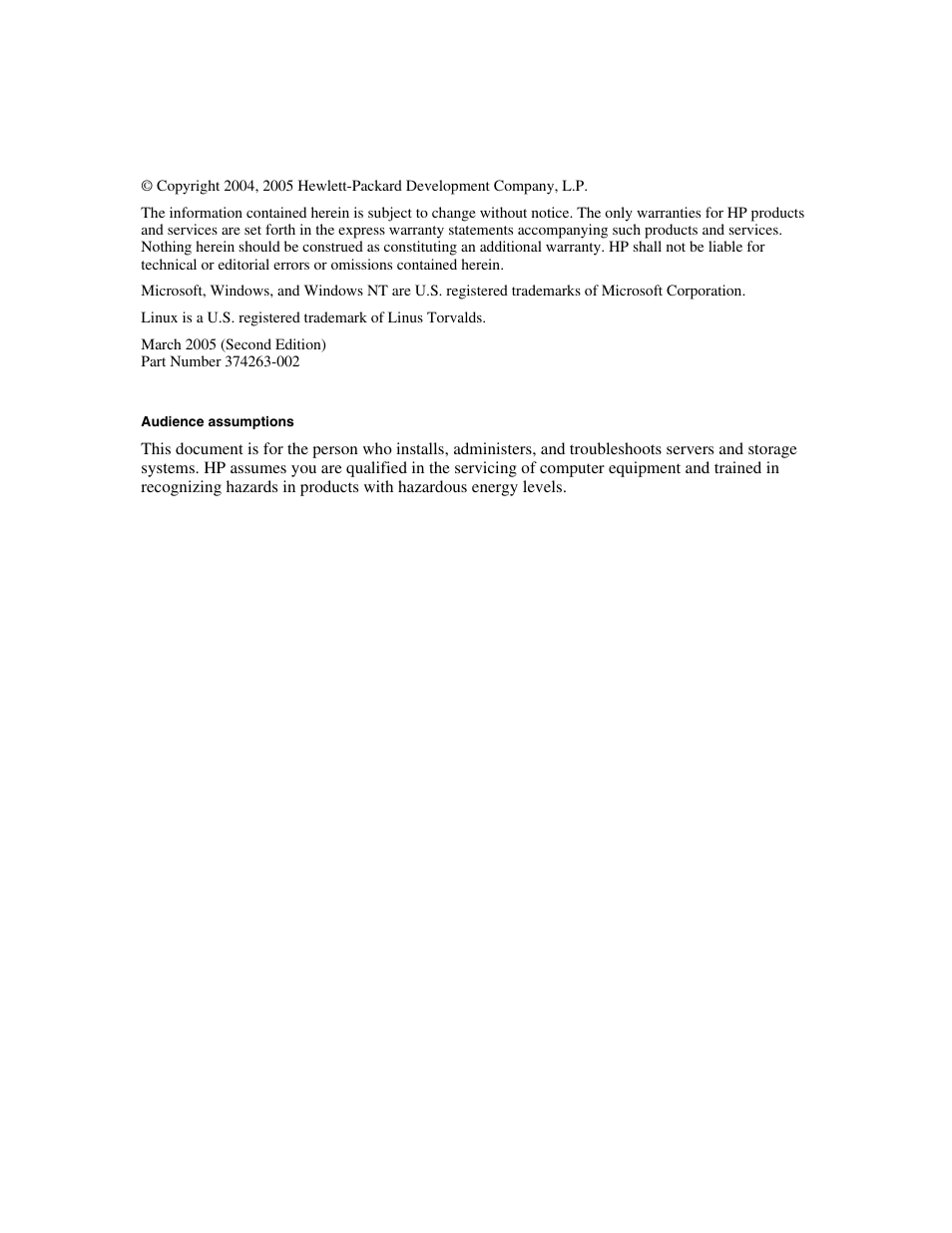 Notice | HP ProLiant DL320 G3 Server User Manual | Page 2 / 119