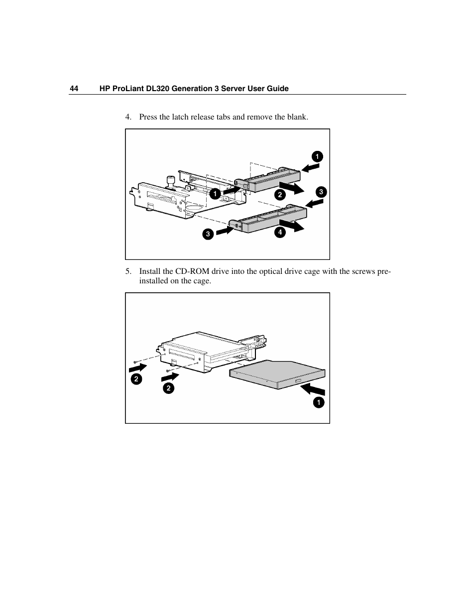 HP ProLiant DL320 G3 Server User Manual | Page 44 / 119