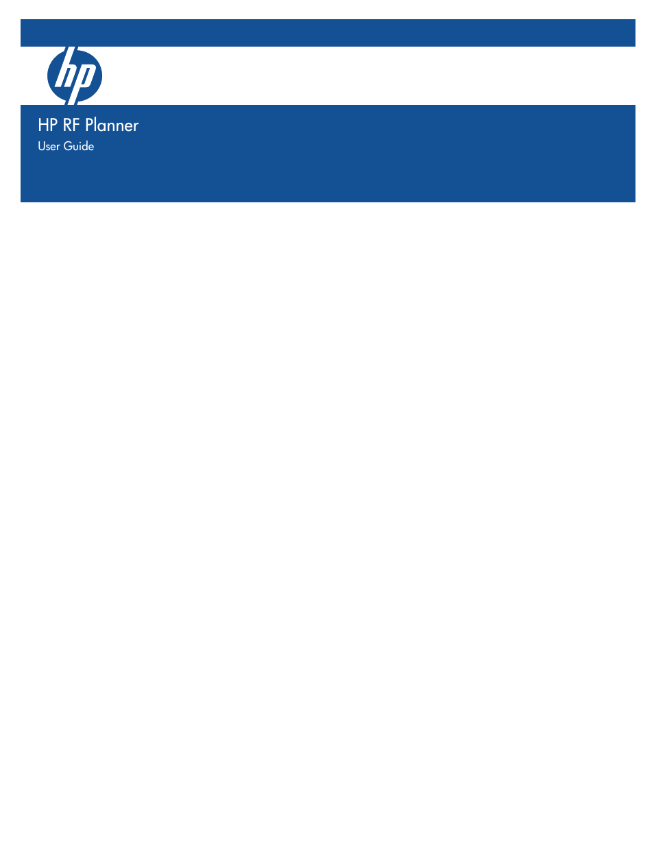 HP Radio Frequency Planner Software Series User Manual | 120 pages