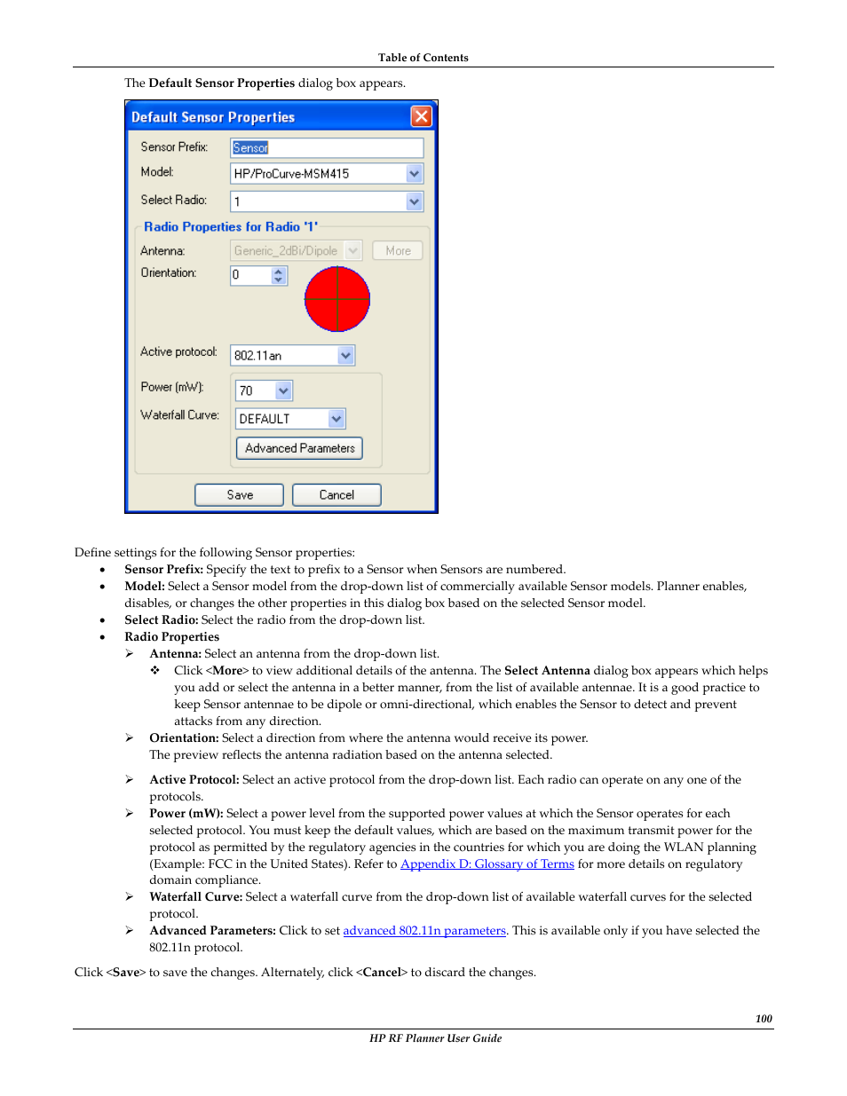 HP Radio Frequency Planner Software Series User Manual | Page 107 / 120