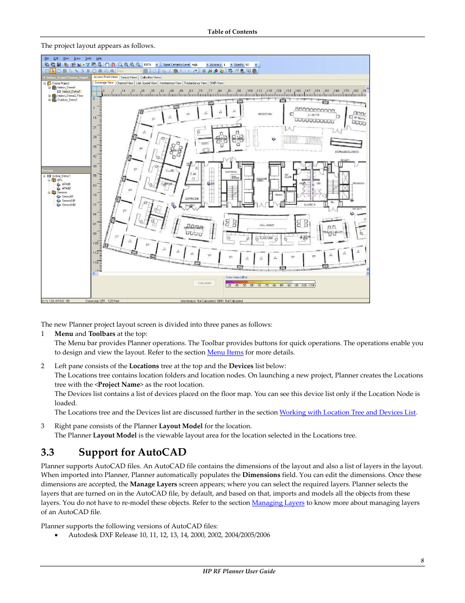 3 support for autocad, Upport for | HP Radio Frequency Planner Software Series User Manual | Page 15 / 120