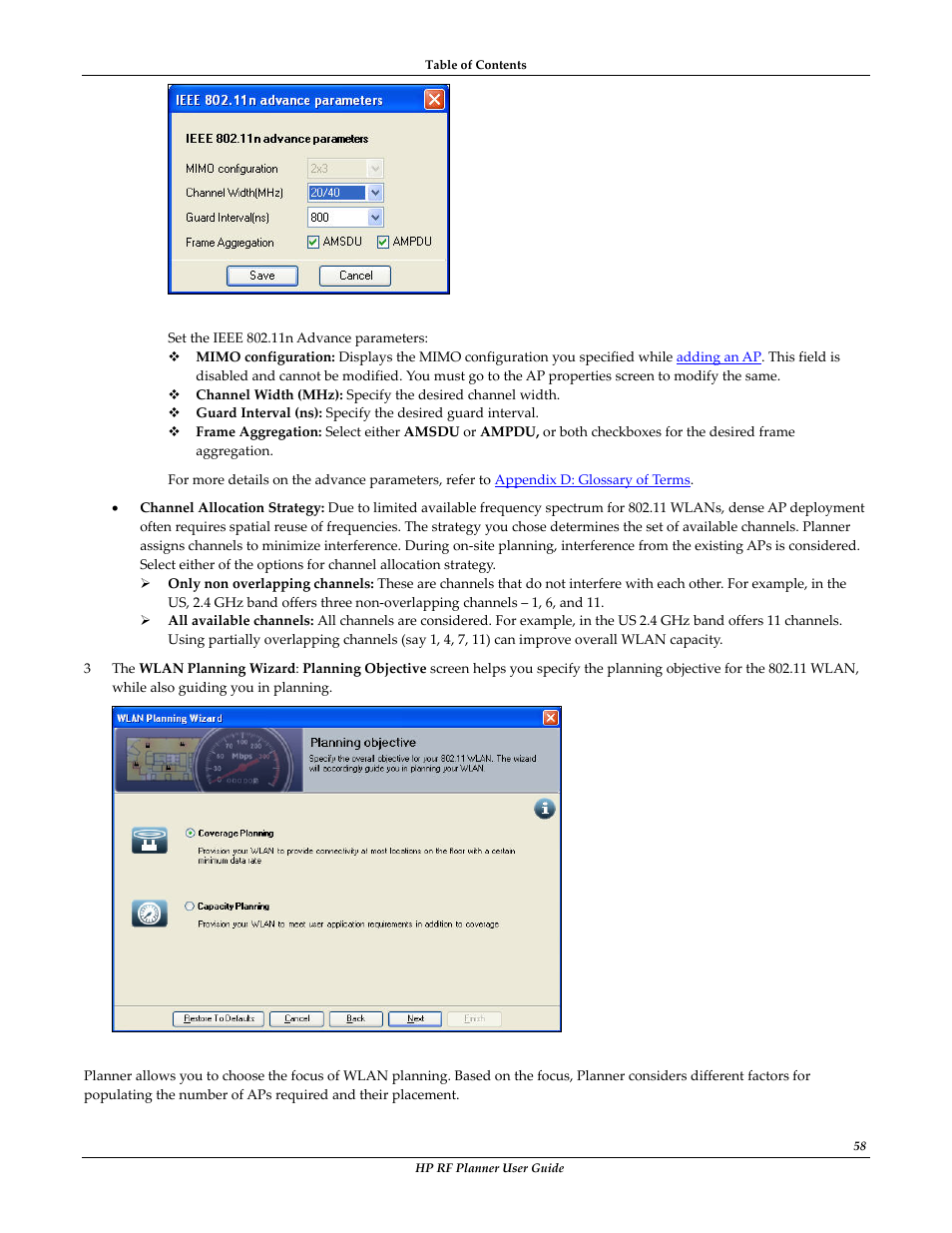 HP Radio Frequency Planner Software Series User Manual | Page 65 / 120