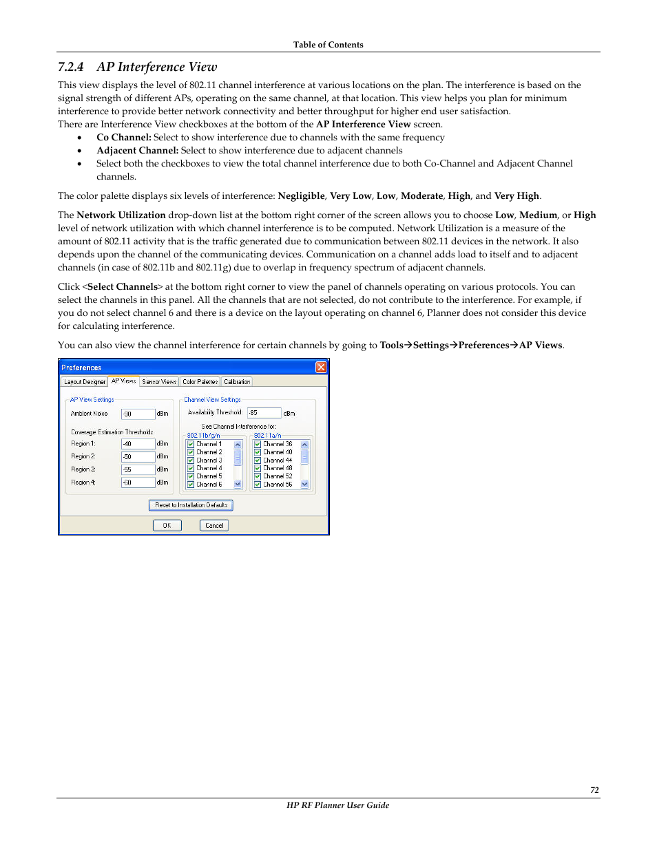 Ap interference view, 4 ap interference view | HP Radio Frequency Planner Software Series User Manual | Page 79 / 120