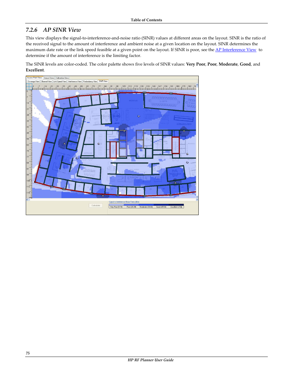 Ap sinr view, 6 ap sinr view | HP Radio Frequency Planner Software Series User Manual | Page 82 / 120