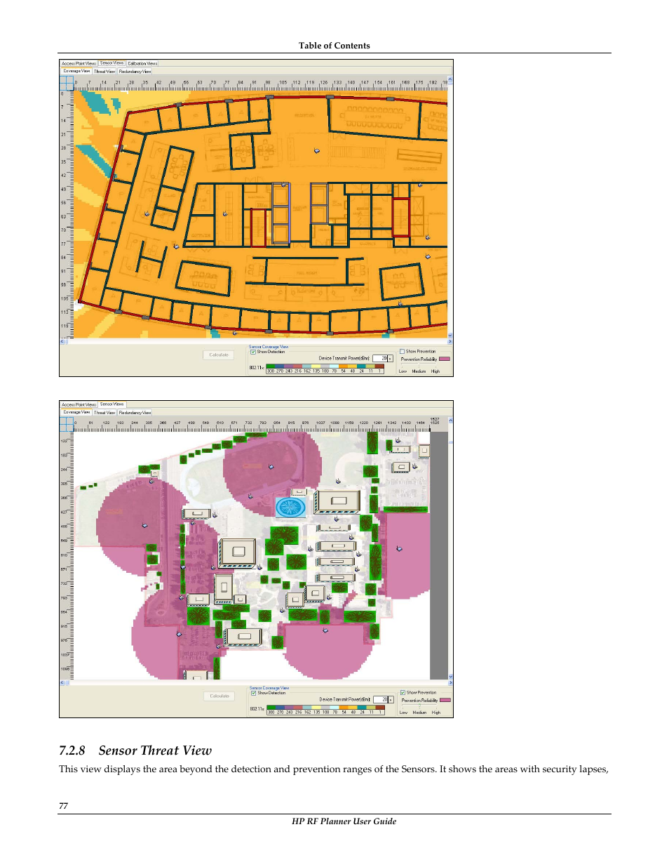 Sensor threat view, 8 sensor threat view | HP Radio Frequency Planner Software Series User Manual | Page 84 / 120