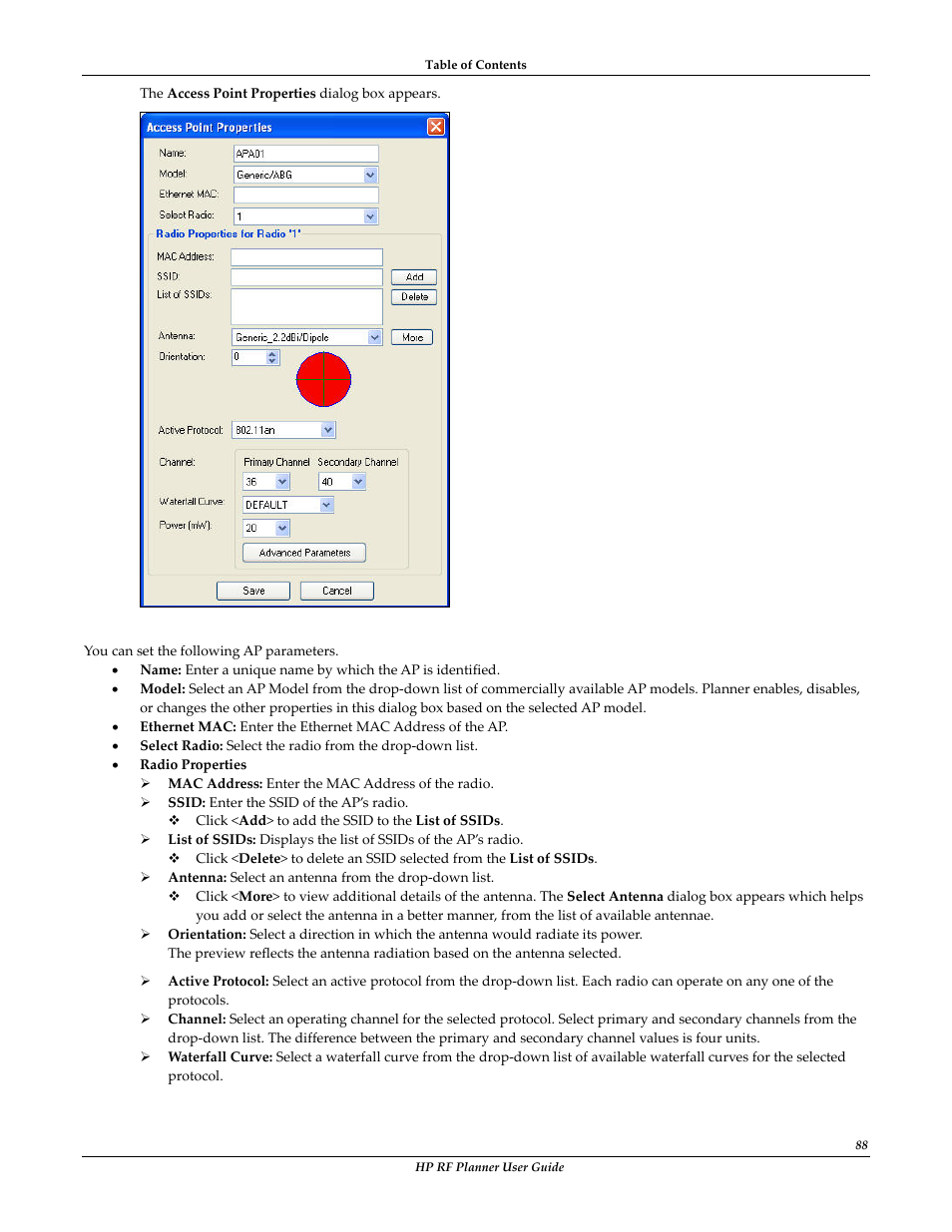 HP Radio Frequency Planner Software Series User Manual | Page 95 / 120