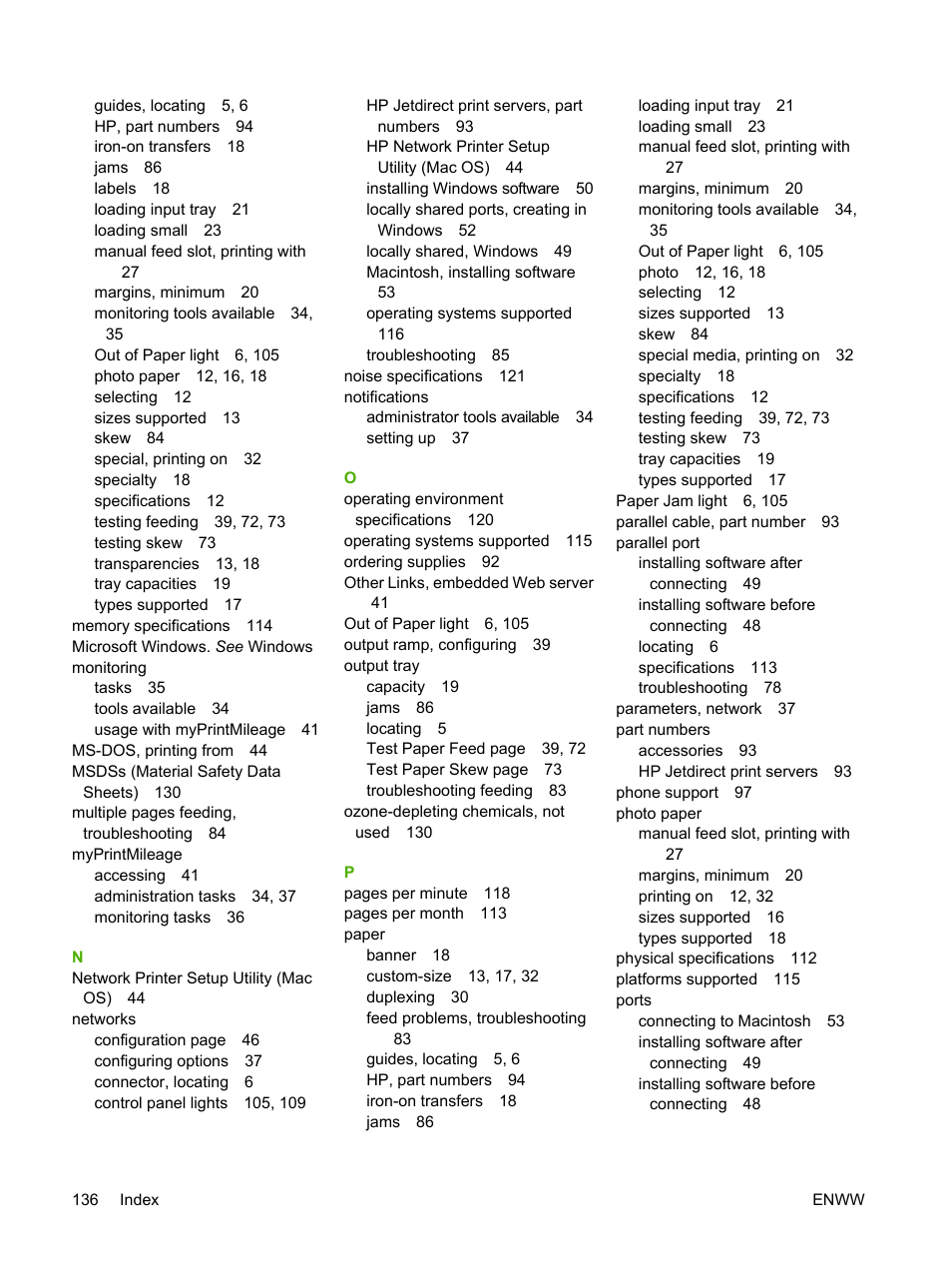HP Officejet Pro K850dn Printer User Manual | Page 144 / 150