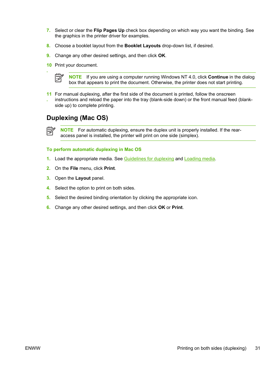 Duplexing (mac os) | HP Officejet Pro K850dn Printer User Manual | Page 39 / 150