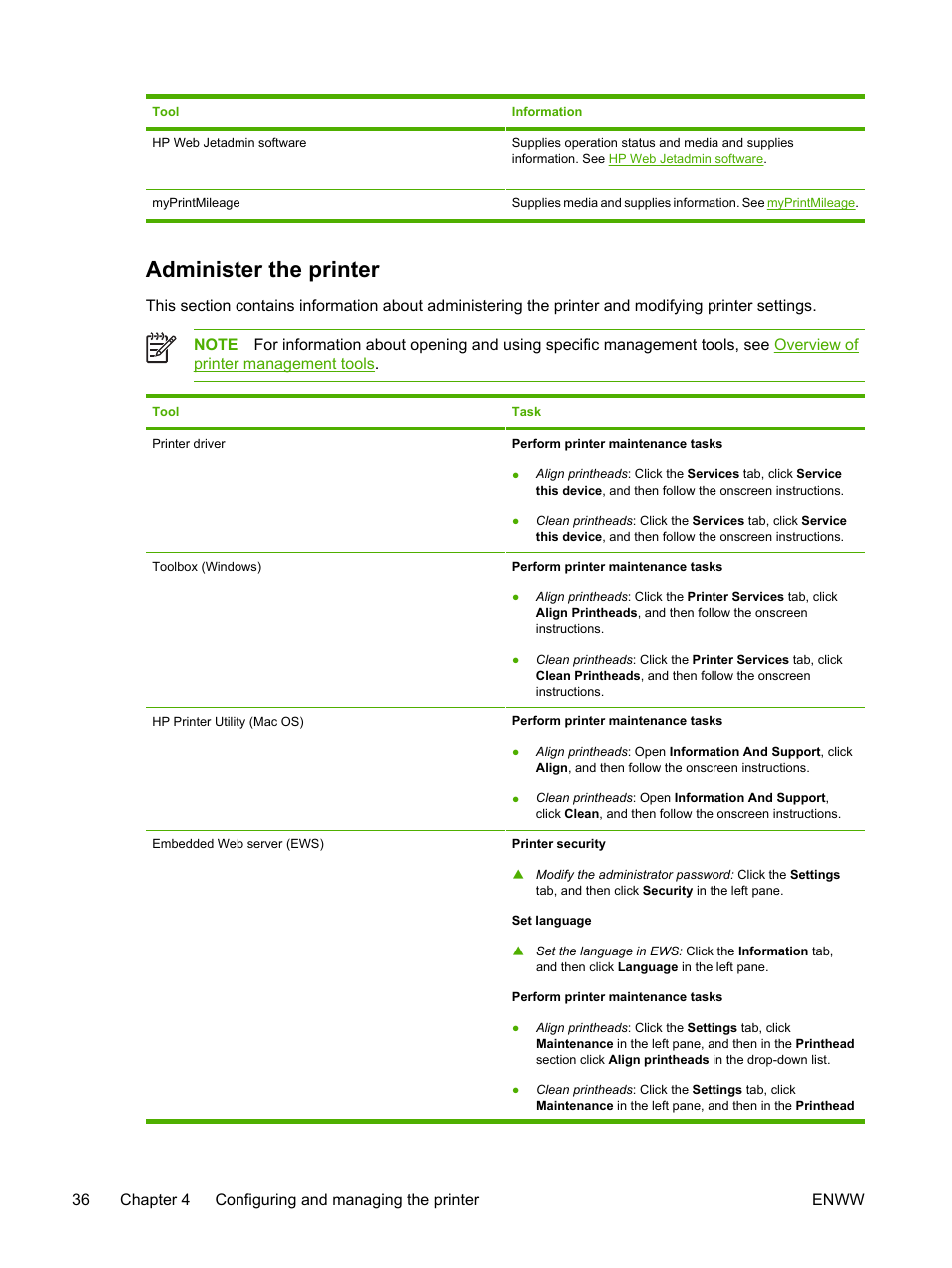 Administer the printer | HP Officejet Pro K850dn Printer User Manual | Page 44 / 150