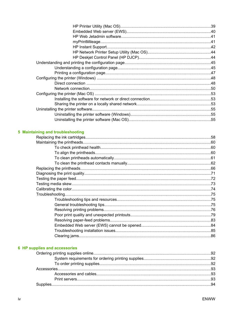 HP Officejet Pro K850dn Printer User Manual | Page 6 / 150