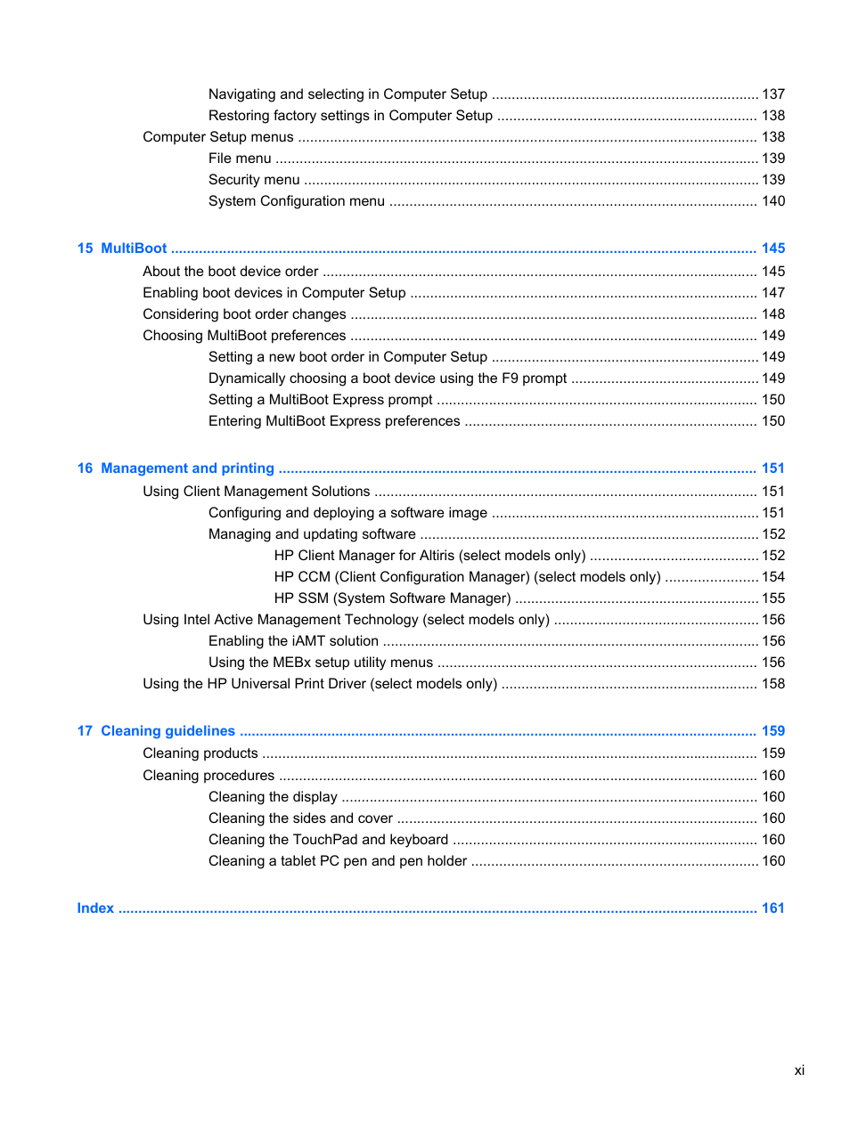 HP EliteBook 2740p Tablet-PC User Manual | Page 11 / 179