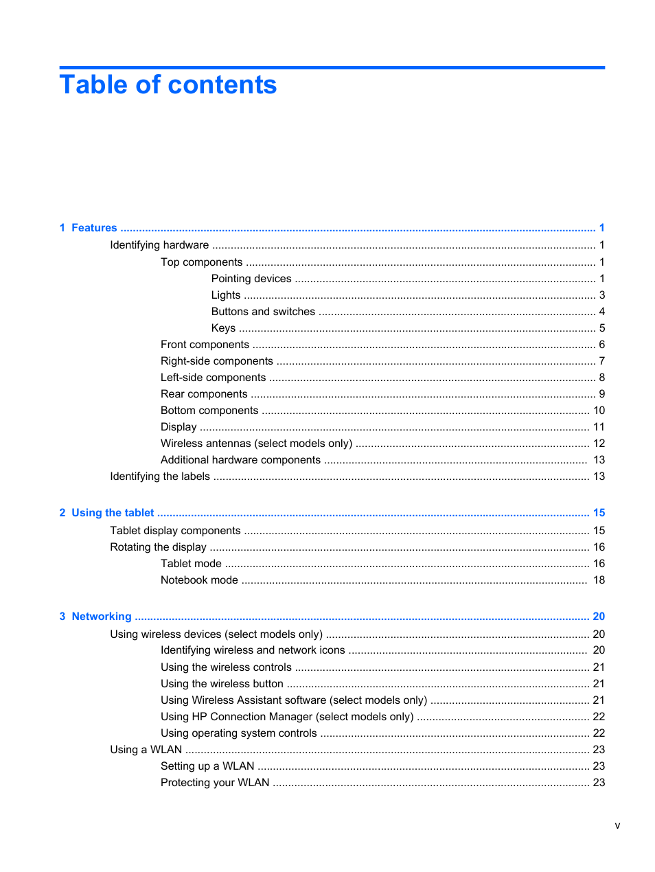 HP EliteBook 2740p Tablet-PC User Manual | Page 5 / 179