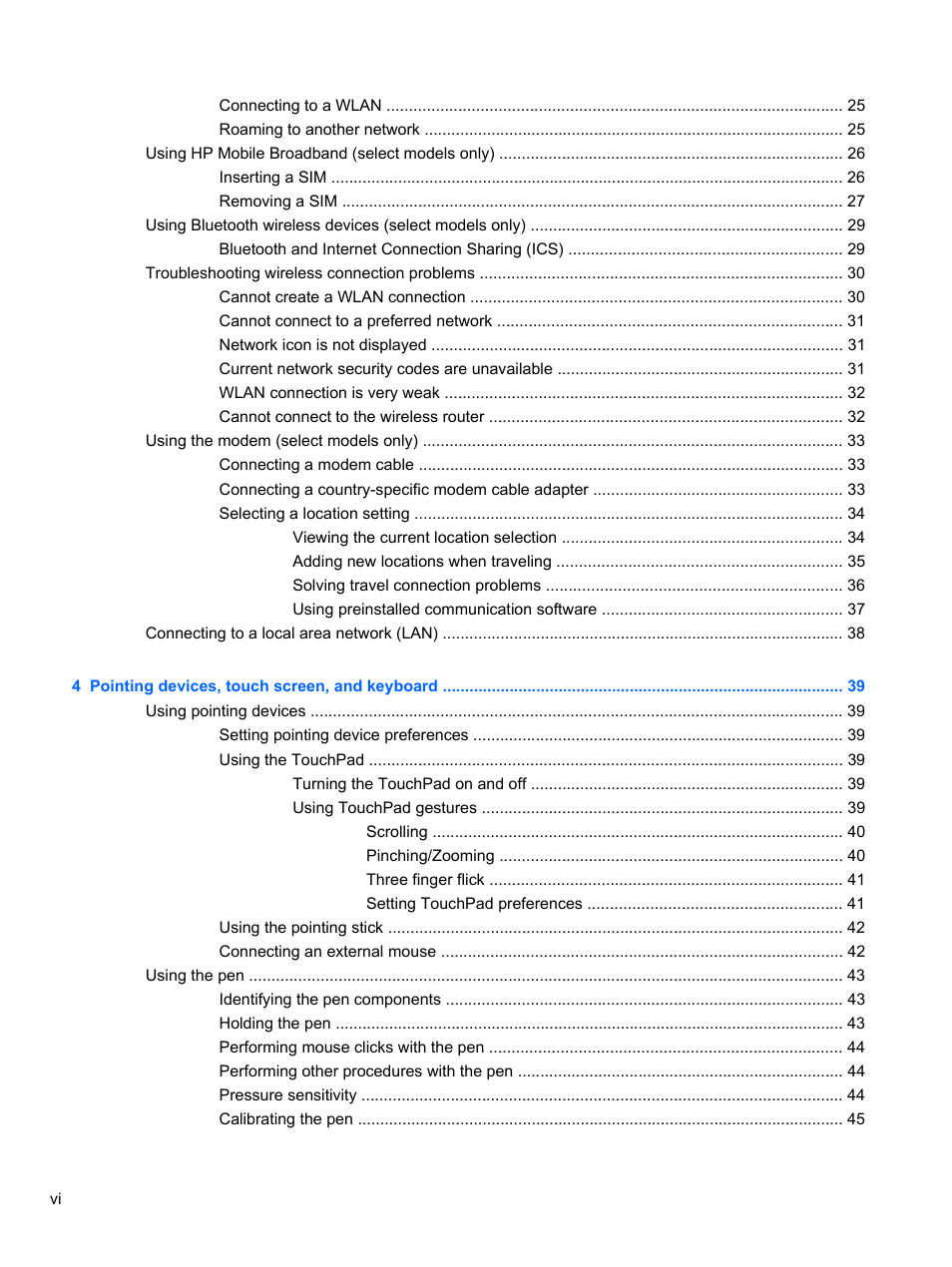 HP EliteBook 2740p Tablet-PC User Manual | Page 6 / 179