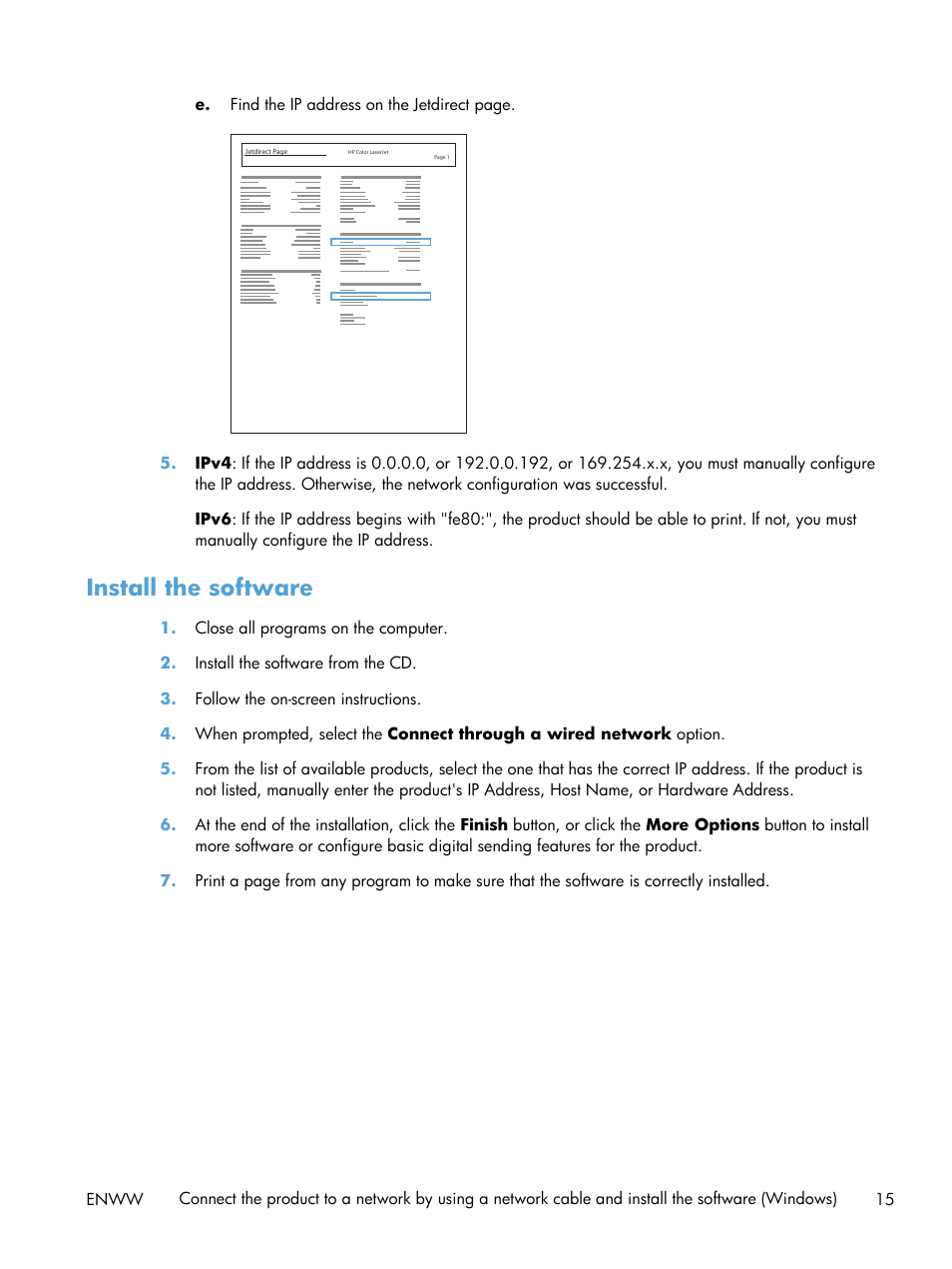 Install the software | HP LaserJet Enterprise 700 Printer M712 series User Manual | Page 25 / 186