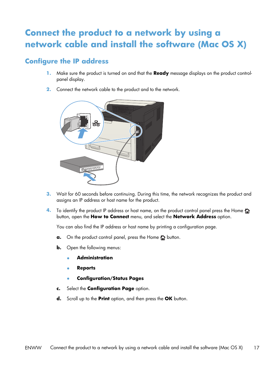 Configure the ip address | HP LaserJet Enterprise 700 Printer M712 series User Manual | Page 27 / 186