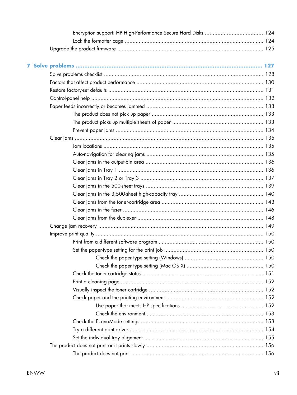 HP LaserJet Enterprise 700 Printer M712 series User Manual | Page 9 / 186