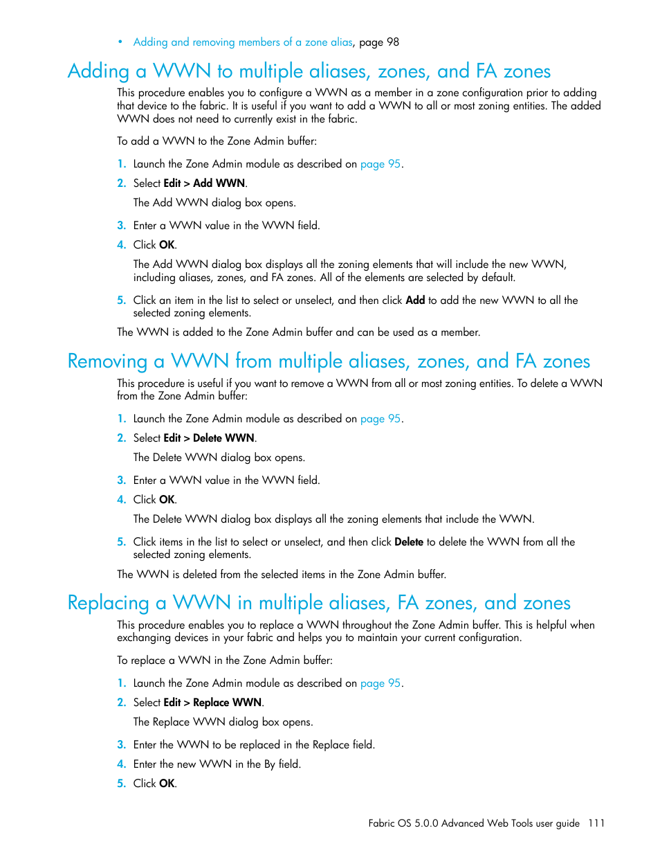 HP Brocade 4Gb SAN Switch for HP BladeSystem c-Class User Manual | Page 111 / 160