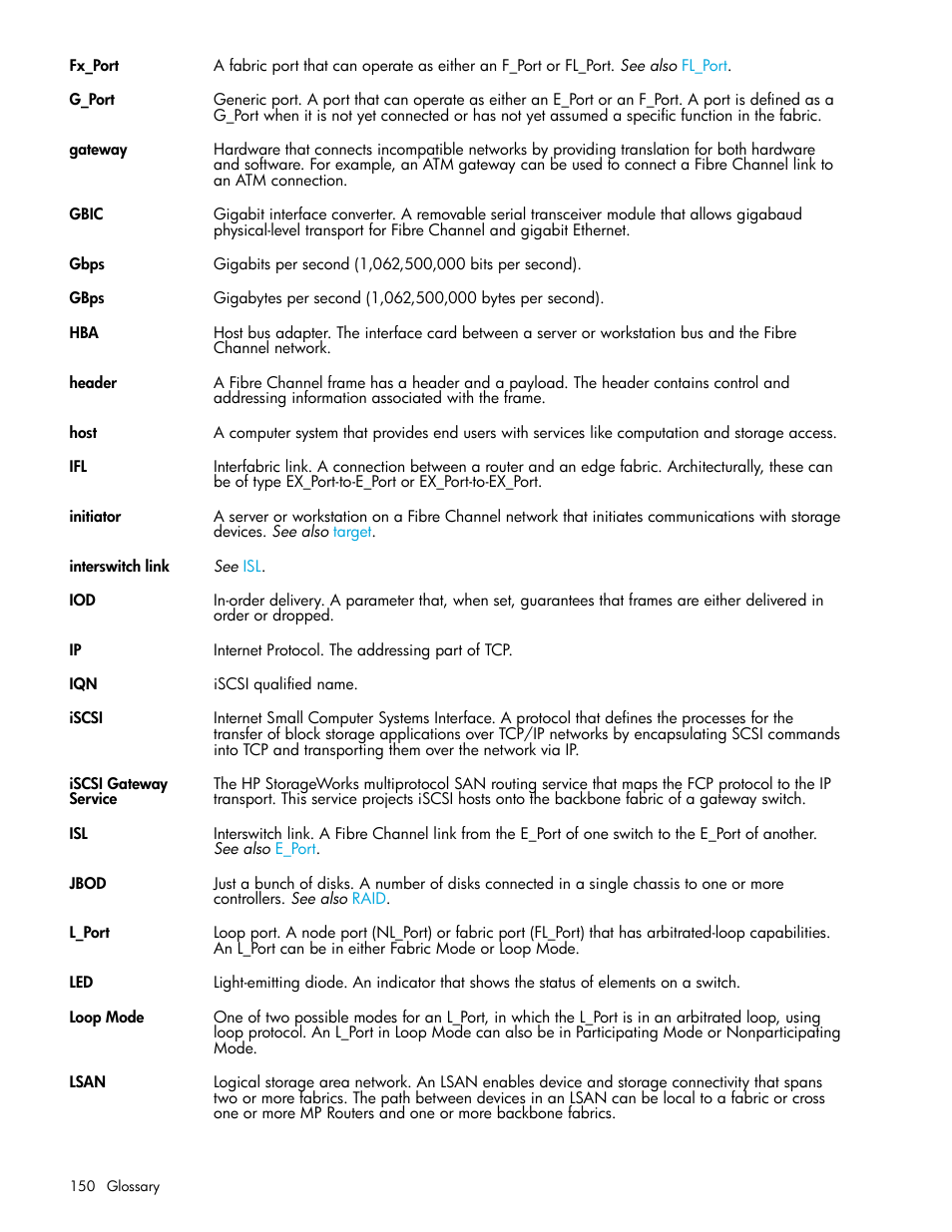 Fx_port | HP Brocade 4Gb SAN Switch for HP BladeSystem c-Class User Manual | Page 150 / 160