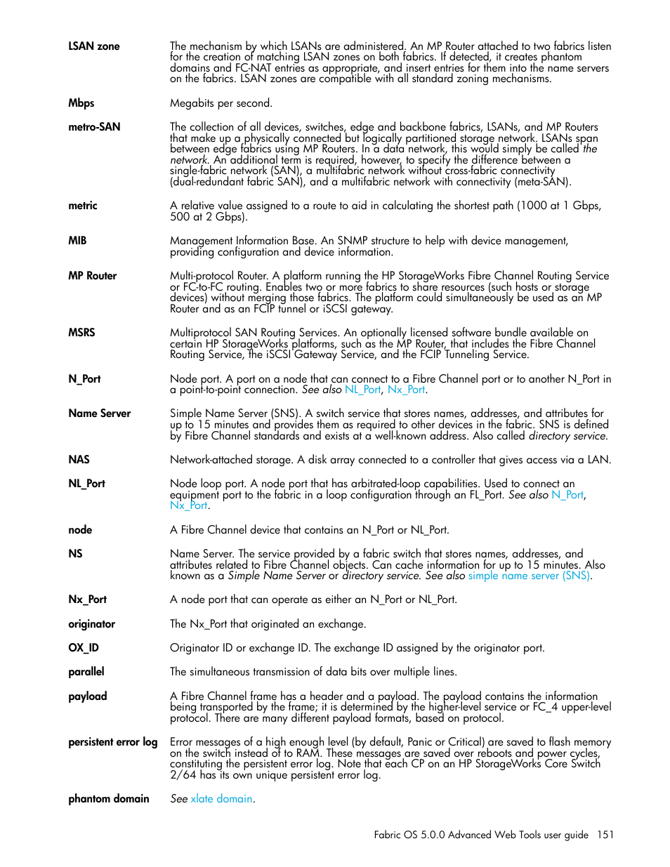 Mp router, Metro-san | HP Brocade 4Gb SAN Switch for HP BladeSystem c-Class User Manual | Page 151 / 160