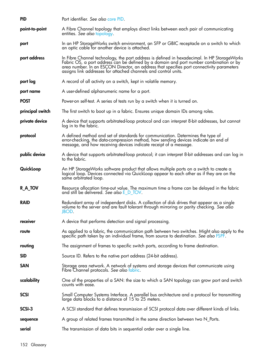 R_a_tov, Raid | HP Brocade 4Gb SAN Switch for HP BladeSystem c-Class User Manual | Page 152 / 160