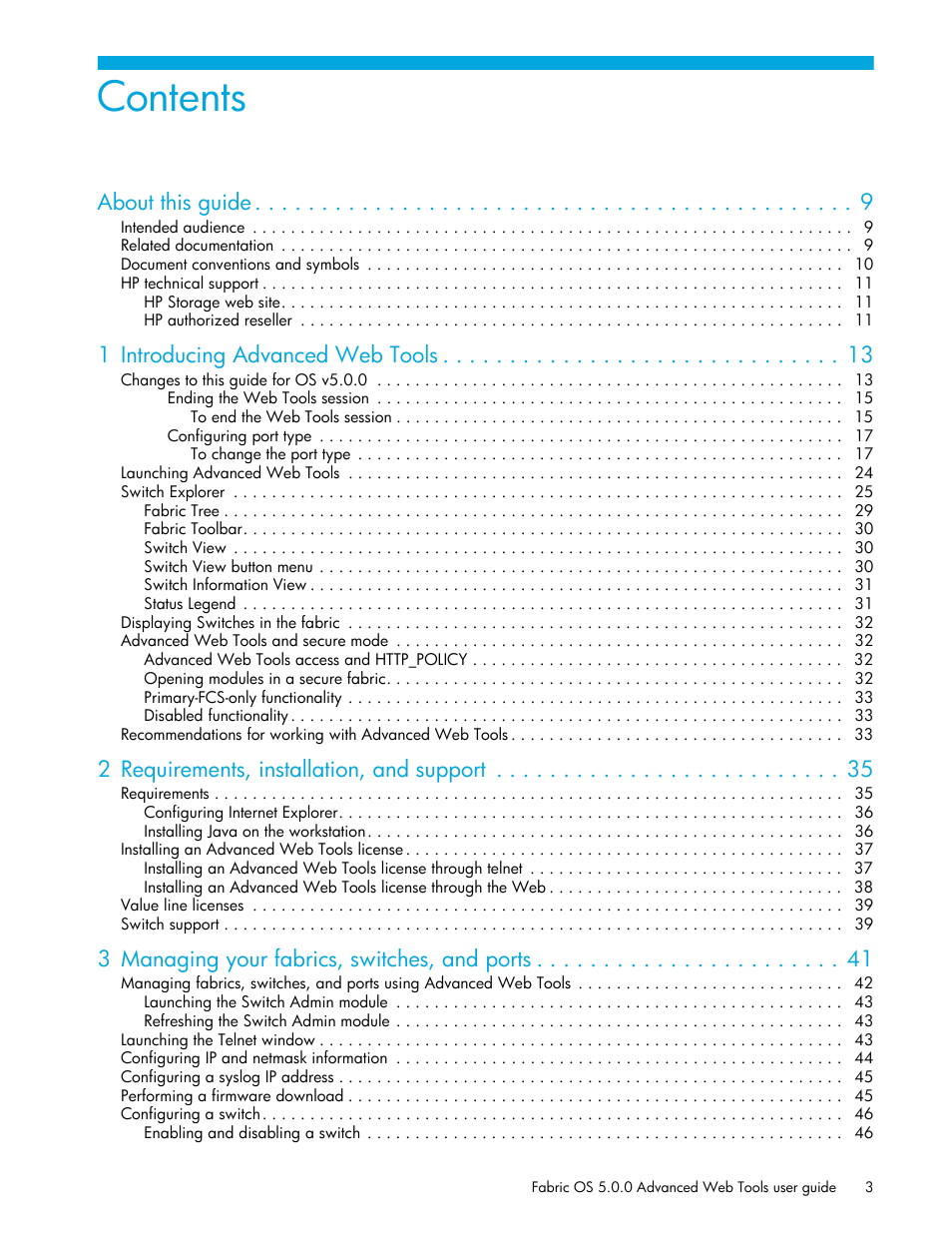 HP Brocade 4Gb SAN Switch for HP BladeSystem c-Class User Manual | Page 3 / 160