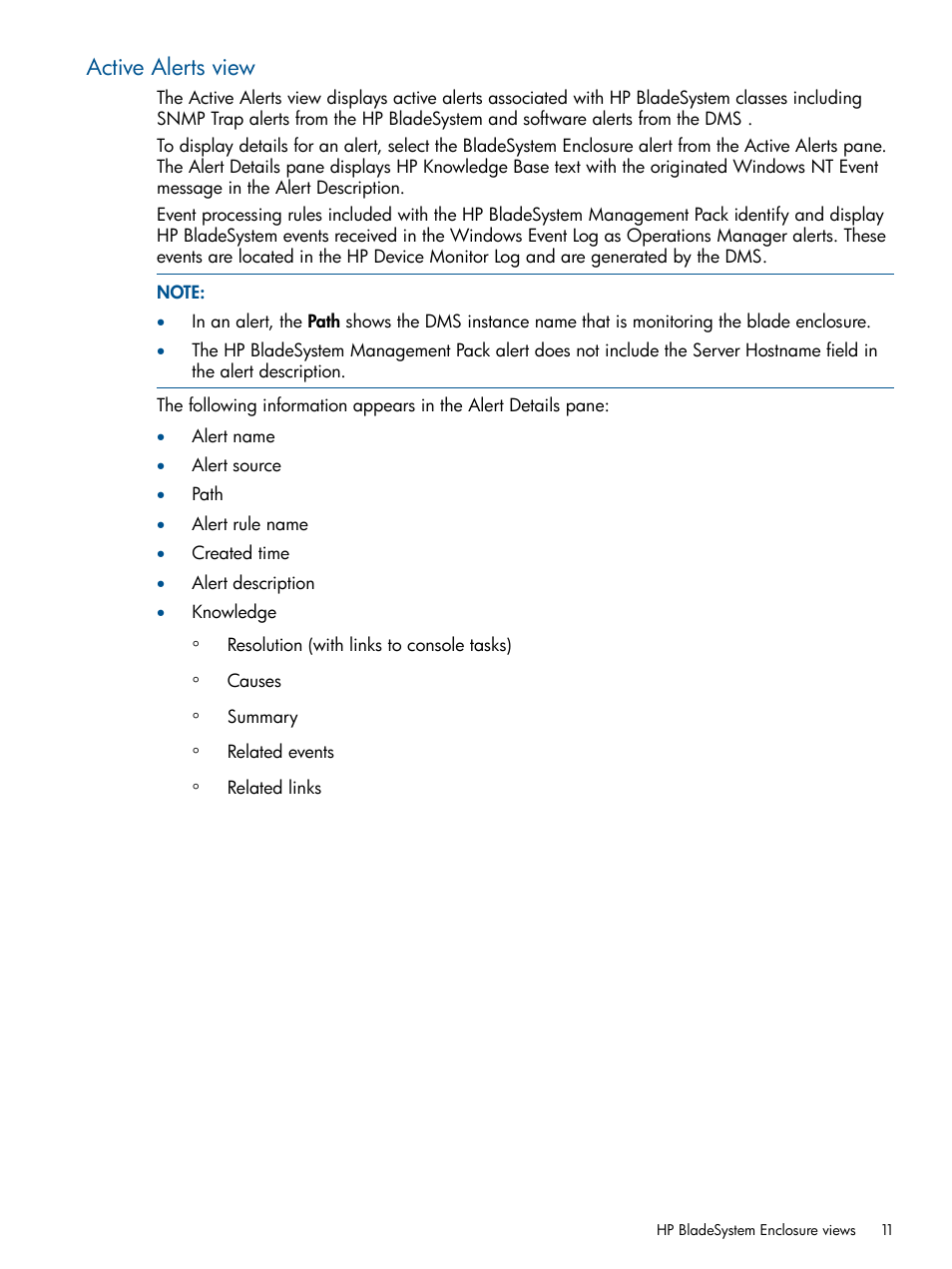 Active alerts view | HP OneView for Microsoft System Center User Manual | Page 11 / 33