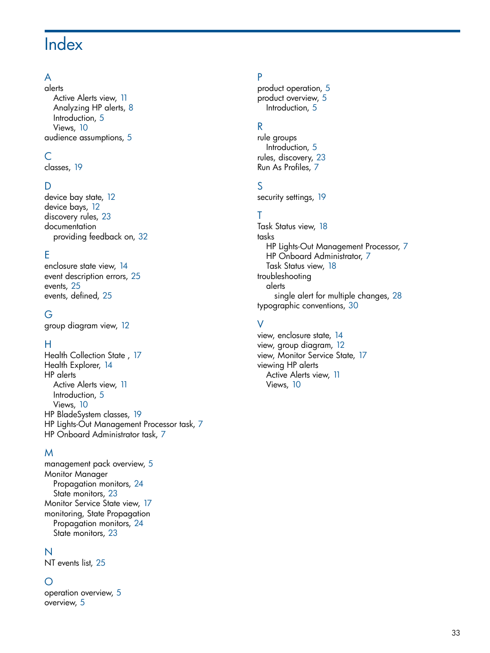 Index | HP OneView for Microsoft System Center User Manual | Page 33 / 33